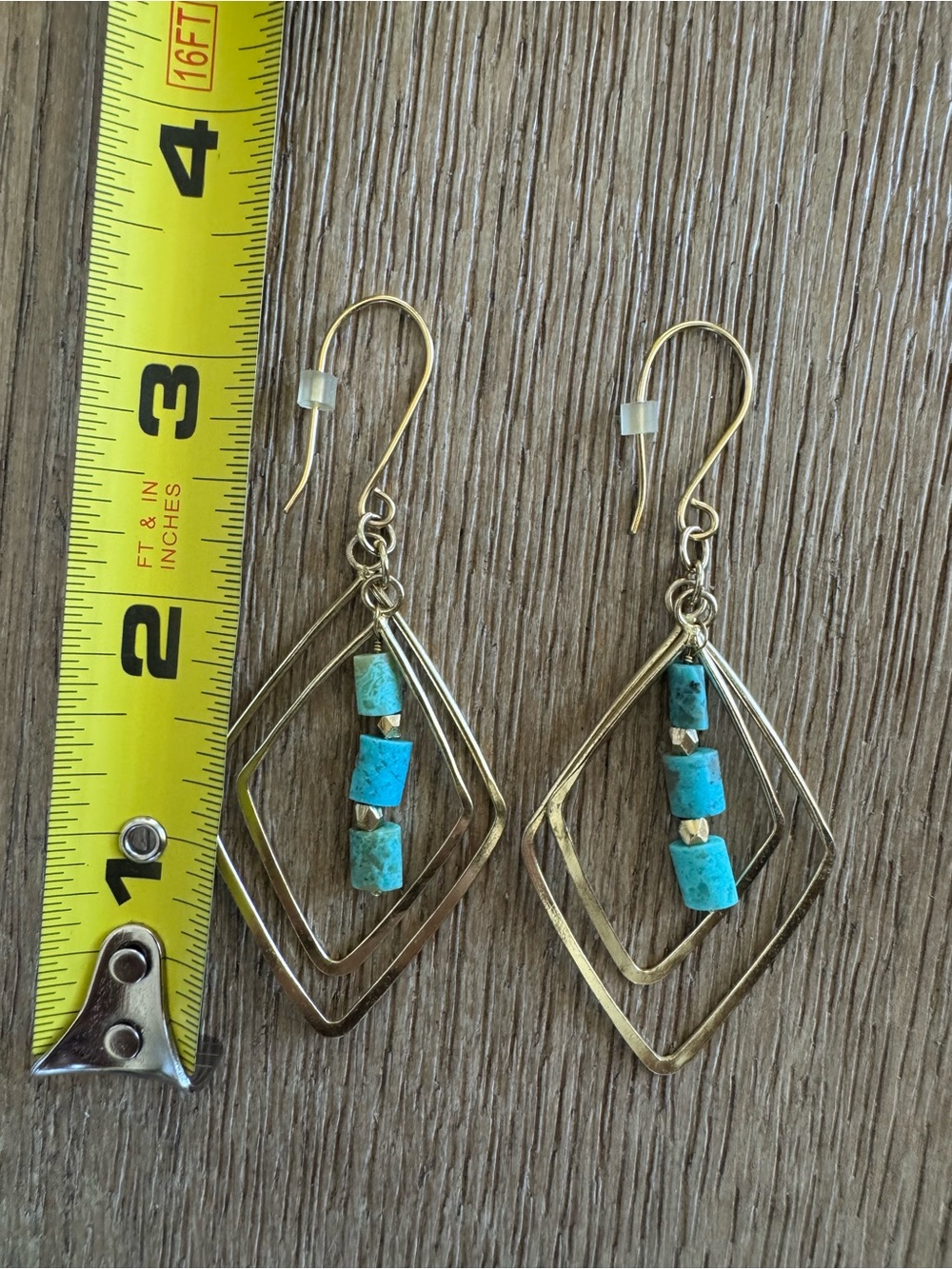DIAMOND TURQUOISE EARRINGS | AUREUS + ARGENT x Banana Republic - Picture 4 of 4